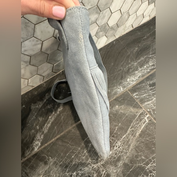 EUC🩶Margot Genuine Suede Leather Fringe Crossbody Bag Blue/Gray - Picture 11 of 13